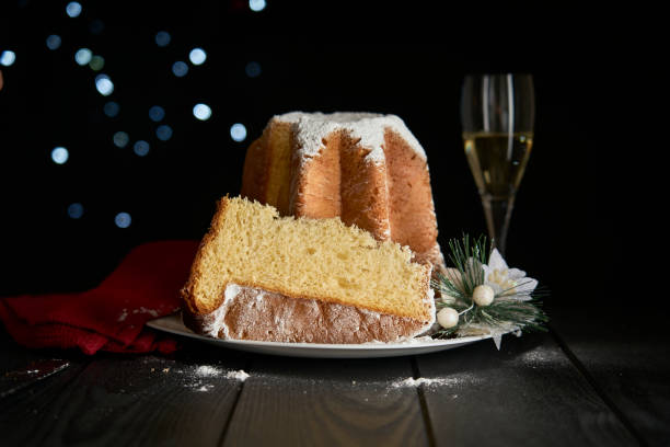 Sliced pandoro with cream filling