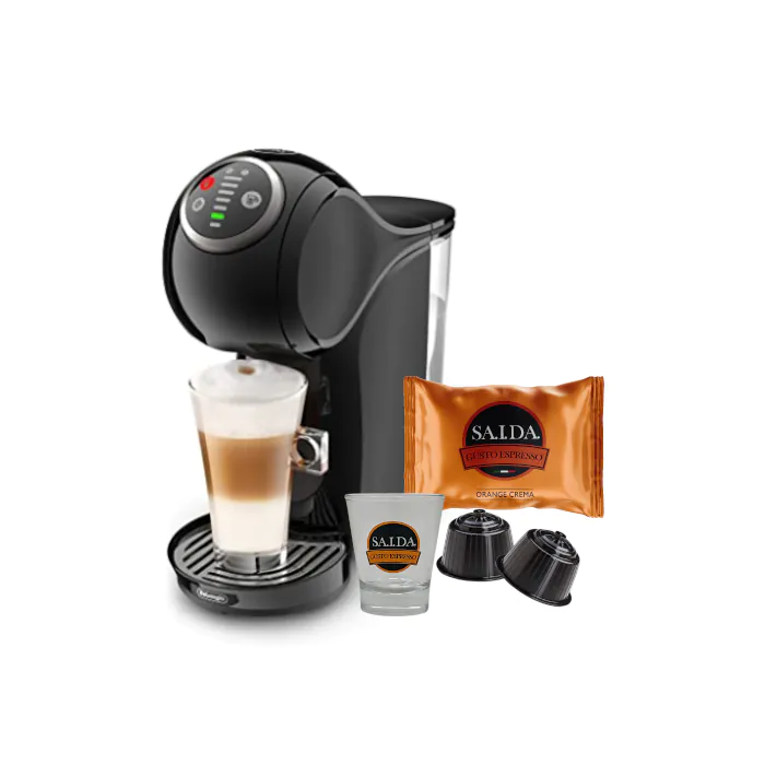 Black Nescafé Dolce Gusto Genio S Plus with Saida Orange Crema capsules