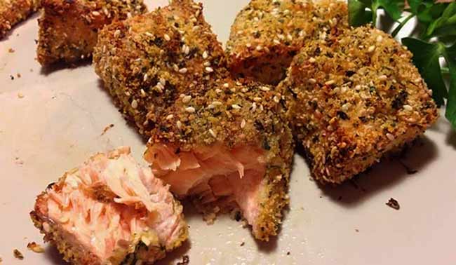 Salmone in crosta di caffè