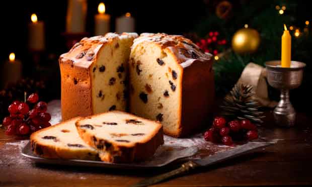 Traditional Christmas panettone