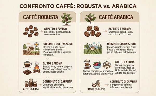Differenza tra arabica e robusta